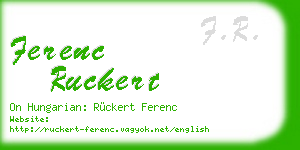 ferenc ruckert business card
